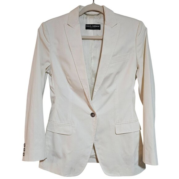 Silk Dolce & Gabbana Women's White Blazer Jacket Italy 38 Elegant Designer Fully - Picture 1 of 16